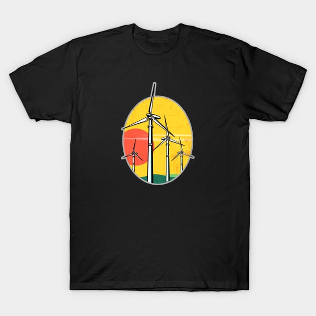 Wind Power Sunset T-Shirt by PalmGallery